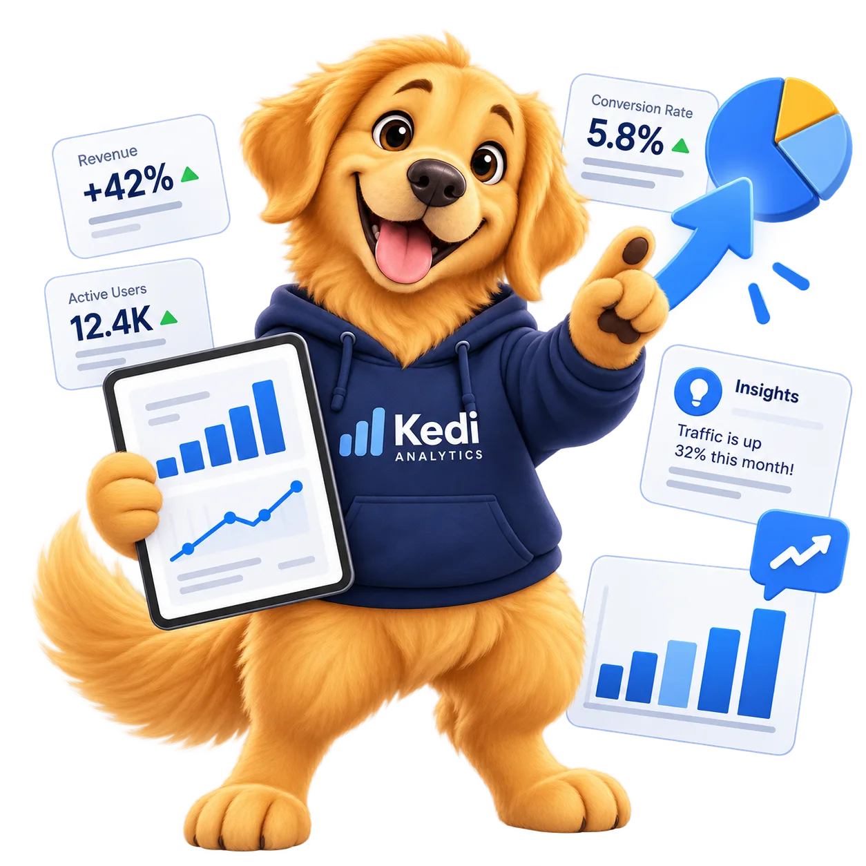 Chó Golden KEDI đứng lớp bên bảng thời khoá biểu