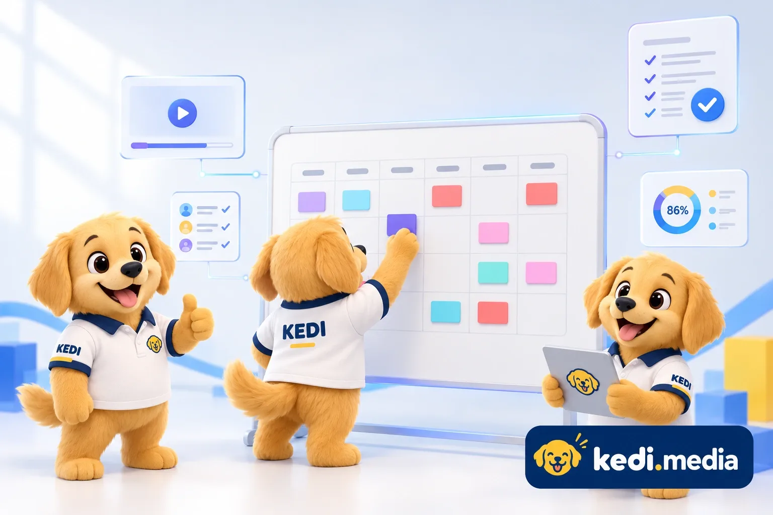 Đội AI Agent KEDI xếp thời khoá biểu lớp học trên bảng trắng của hệ EduTech